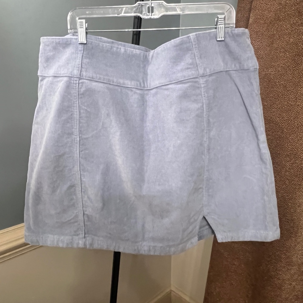 SO High Rise Gray/blue Corduroy Mini Skirt NWT‎ plus 22